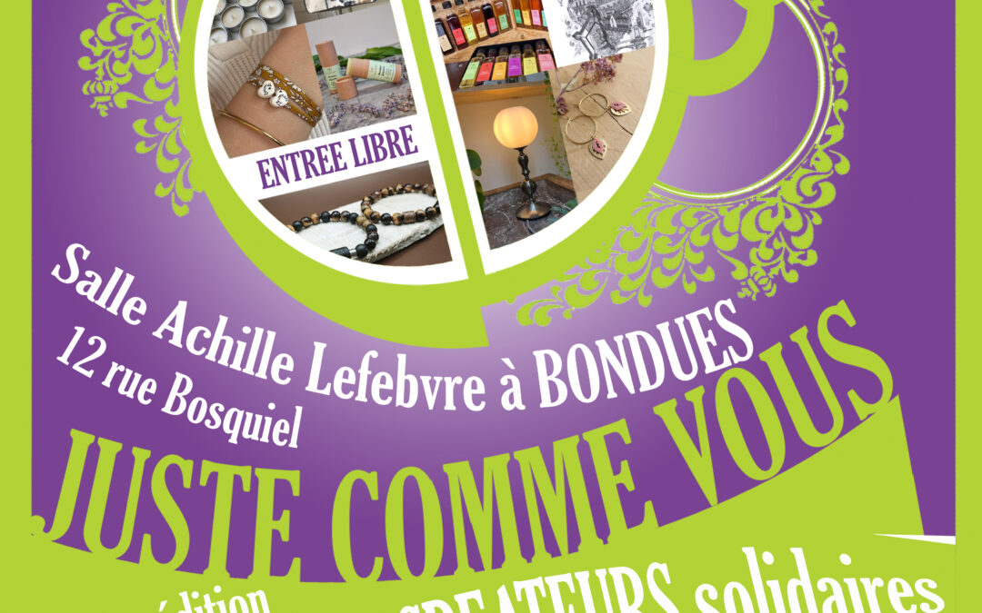 Retrouvez Argi&rsquo;Lys au Salon des Créateurs Solidaires de Bondues !
